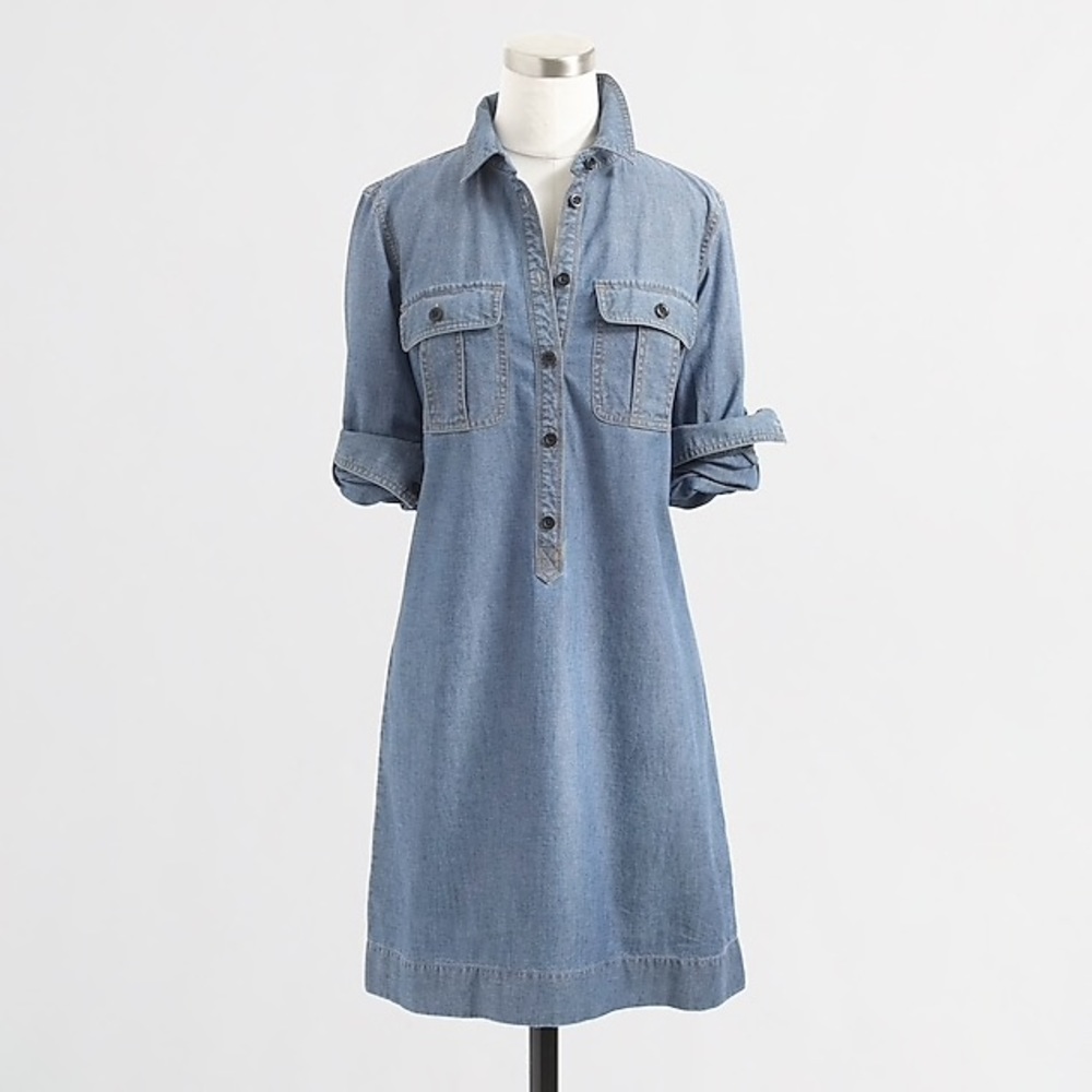 J. Crew Factory Classic Chambray Shirtdress